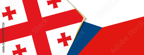 Georgia and Czech Republic flags, two vector flags.