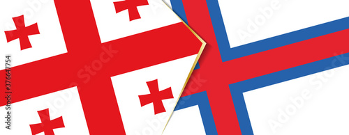 Georgia and Faroe Islands flags, two vector flags.