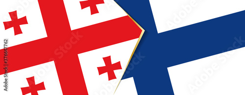 Georgia and Finland flags, two vector flags.