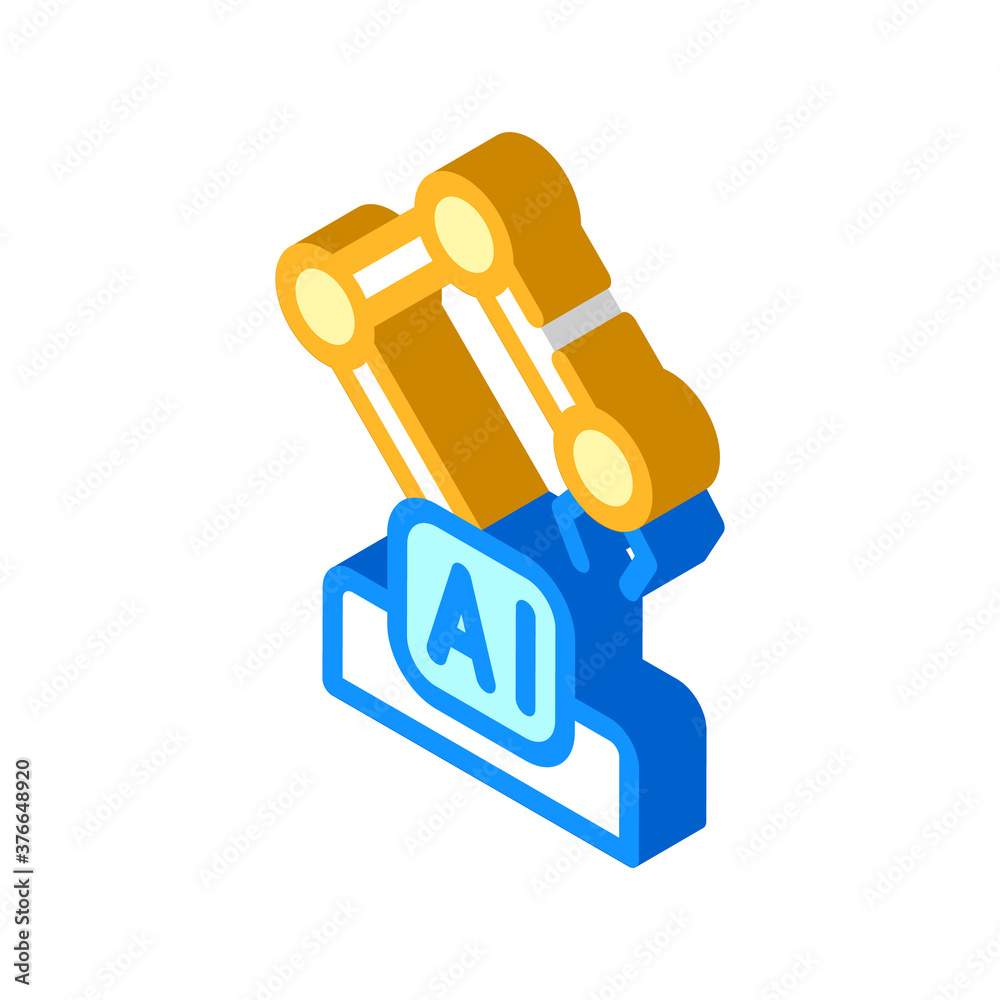 robotic arm ai isometric icon vector illustration robotic arm ai isometric icon vector illustration