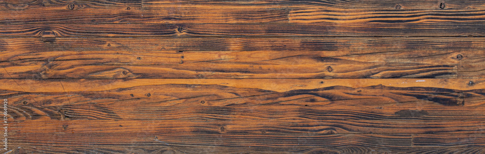 Obraz premium texture of old brown wood plank. background of wooden surface