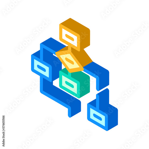 program hierarchy isometric icon vector isolated illustration