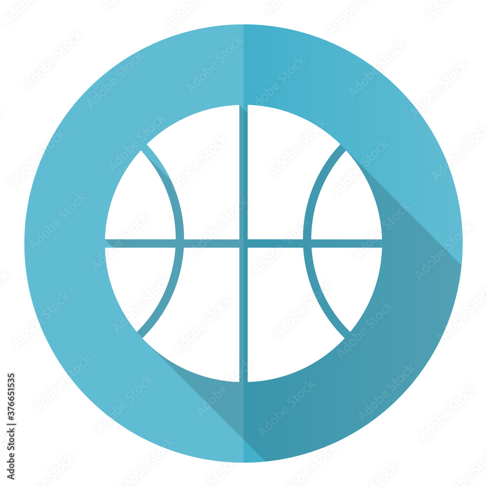 Ball vector icon, flat design blue round web button isolated on white background Ball vector icon, flat design blue round web button isolated on white background