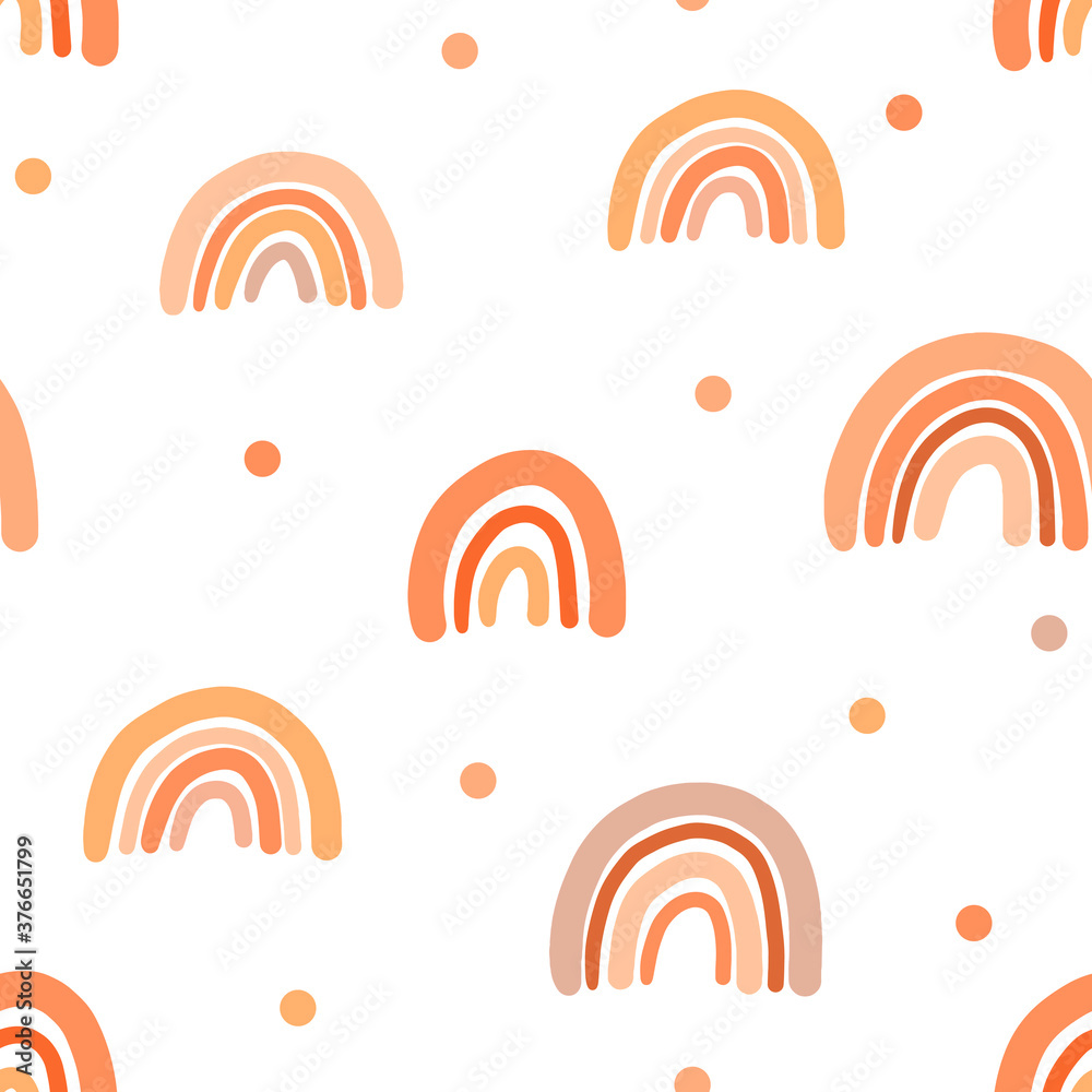 Seamless pattern with rainbow. Vector illustration. Cute texture for textile, print, packaging, wallpaper. Seamless pattern with rainbow. Vector illustration. Cute texture for textile, print, packaging, wallpaper.
