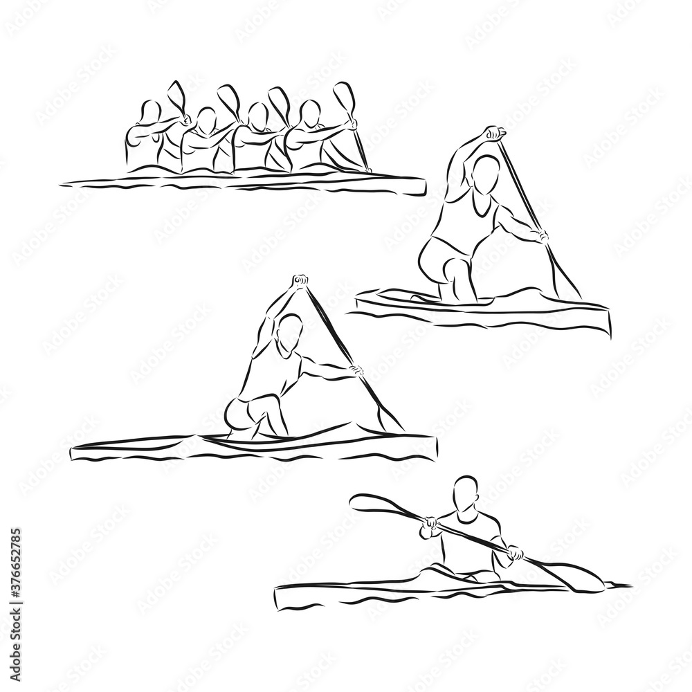 Academic rowing contour vector illustration, academic rowing vector ...