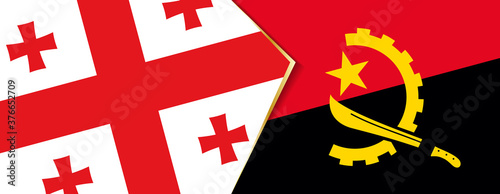 Georgia and Angola flags, two vector flags.