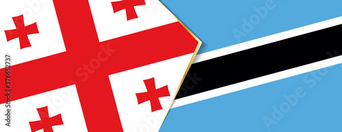 Georgia and Botswana flags, two vector flags.