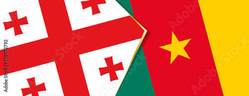 Georgia and Cameroon flags, two vector flags.