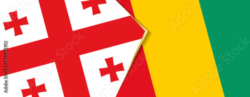 Georgia and Guinea flags, two vector flags.