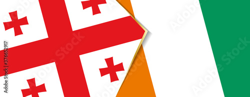 Georgia and Ivory Coast flags, two vector flags.