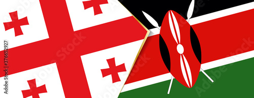 Georgia and Kenya flags, two vector flags.