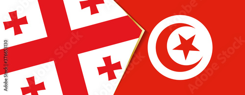 Georgia and Tunisia flags, two vector flags.