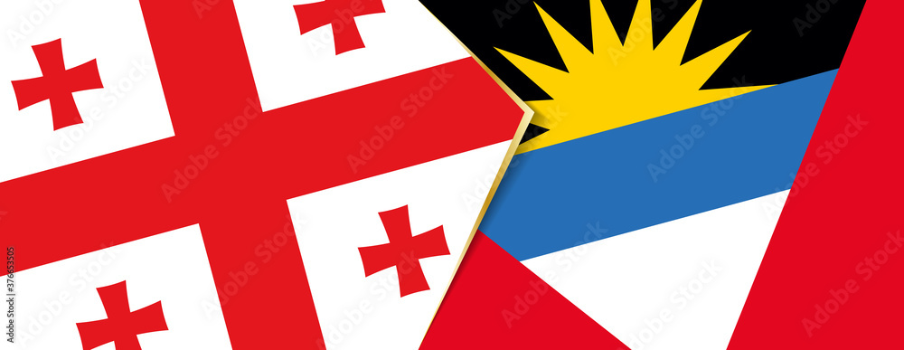 Georgia and Antigua and Barbuda flags, two vector flags.