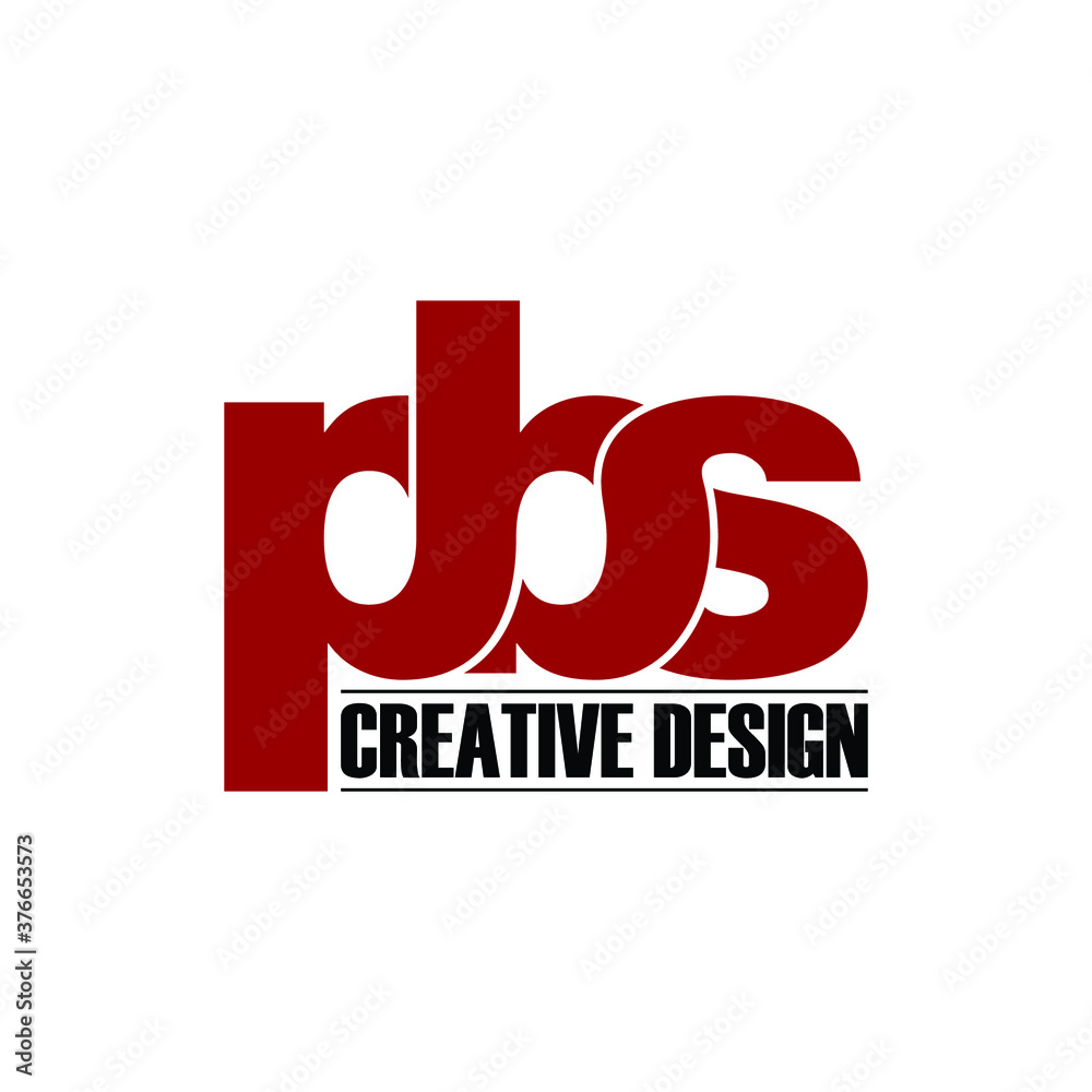 PBS letter monogram logo design vector