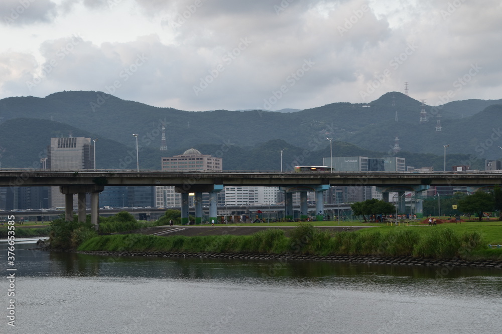 A river with clouds in Taipei, Taiwan