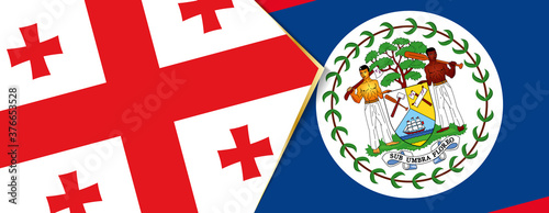 Georgia and Belize flags, two vector flags.