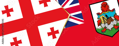 Georgia and Bermuda flags, two vector flags.