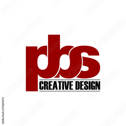 PBS letter monogram logo design vector photo