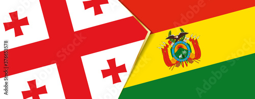 Georgia and Bolivia flags, two vector flags.