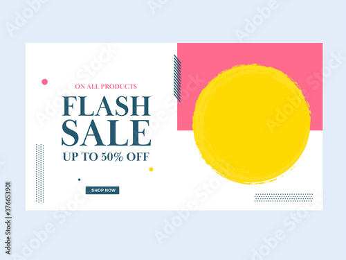 UP TO 50% Off for Flash Sale Banner Design with Space For Text or Product Image.