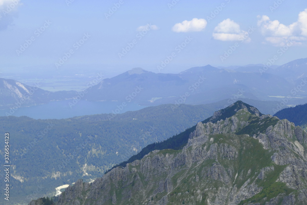 view from schoettelkarspitze, kruen, bavaria