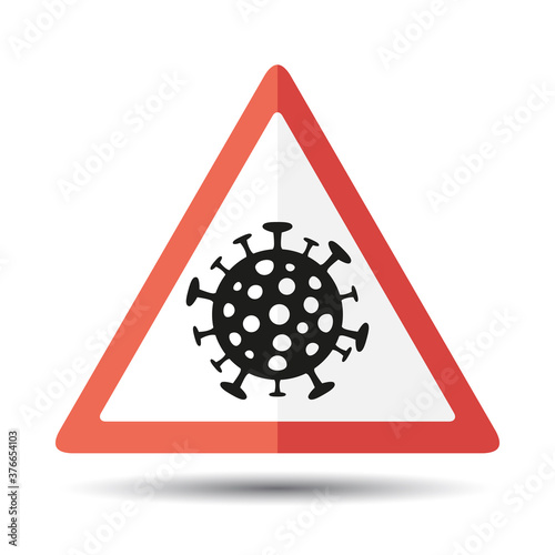 Biohazard coronavirus Icon, sign warning.