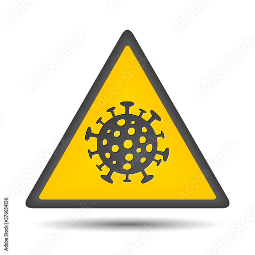 Biohazard coronavirus Icon, sign warning.