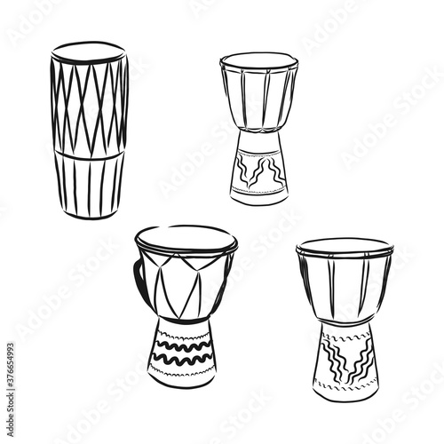 Timpani vector sketch icon isolated on background. Hand drawn Timpani icon. Tam Tam drum vector sketch illustration