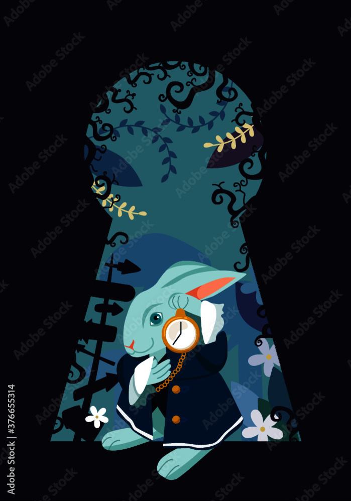 alice in wonderland white rabbit Stock Vector | Adobe Stock