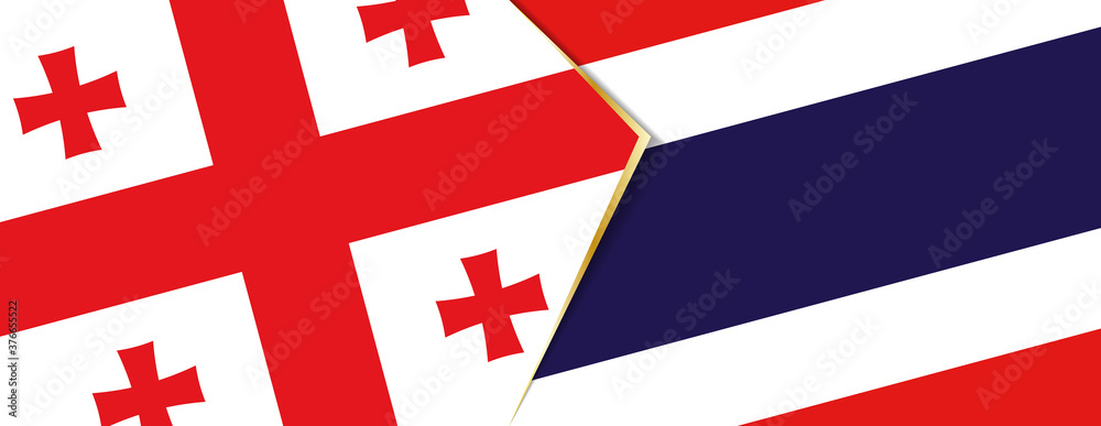 Georgia and Thailand flags, two vector flags.
