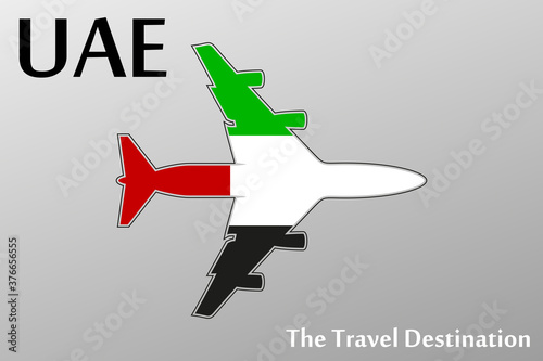 UAE The Travel Destination icon - Vector travel company logo design - Country Flag Travel and Tourism concept t shirt graphics - vector illustration