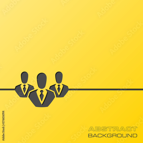Abstract flat design concept with community team illustration on yellow background. Vector collection