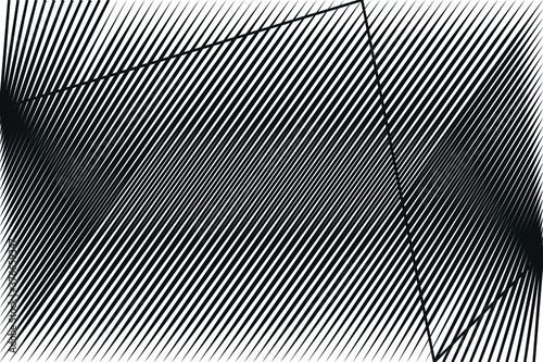 Abstract halftone lines black and white background  geometric dynamic pattern  vector modern design texture.