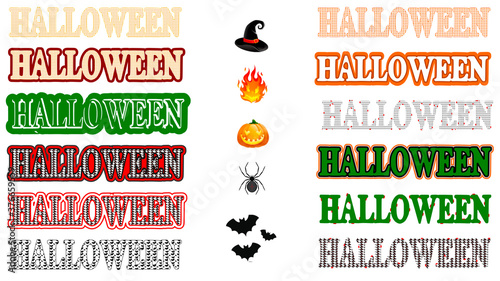 Ilustración textos formas Halloween