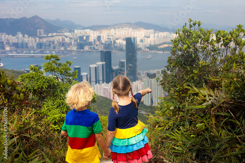 Photography Family hiking in Hong Kong mountains