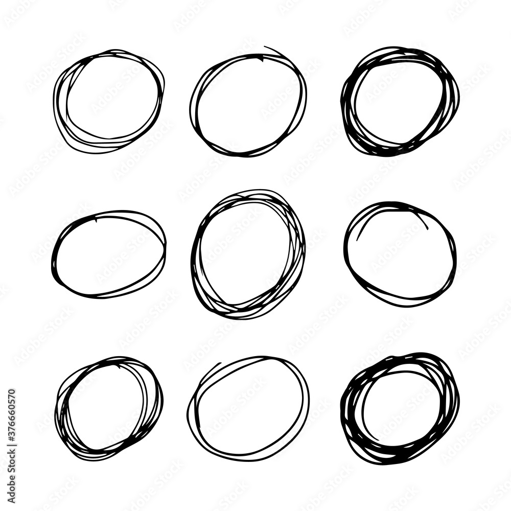 Hand drawn scribble circle Hand drawn scribble circle