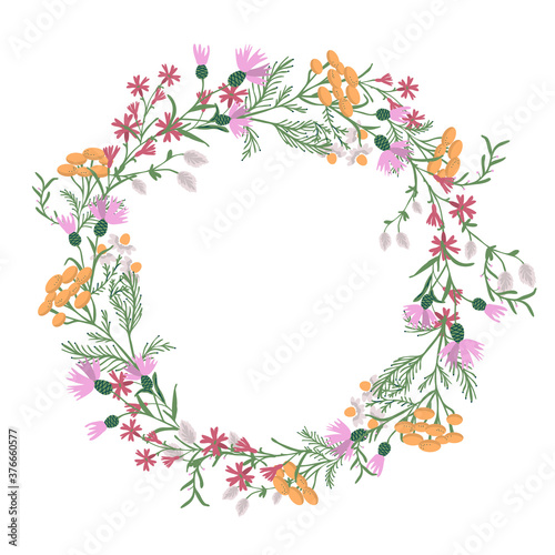 Wallpaper Mural Summer floral wreath Torontodigital.ca