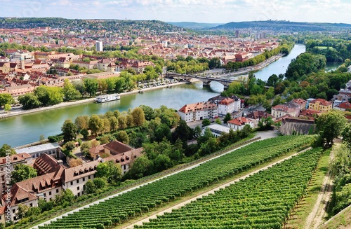 Würzburg, Festung Marienberg, Blick ins Maintal
