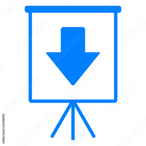 Pfeil nach unten und Flipchart