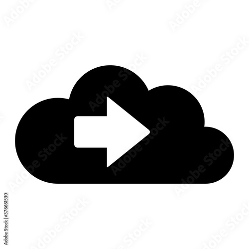 Pfeil nach rechts und Wolke