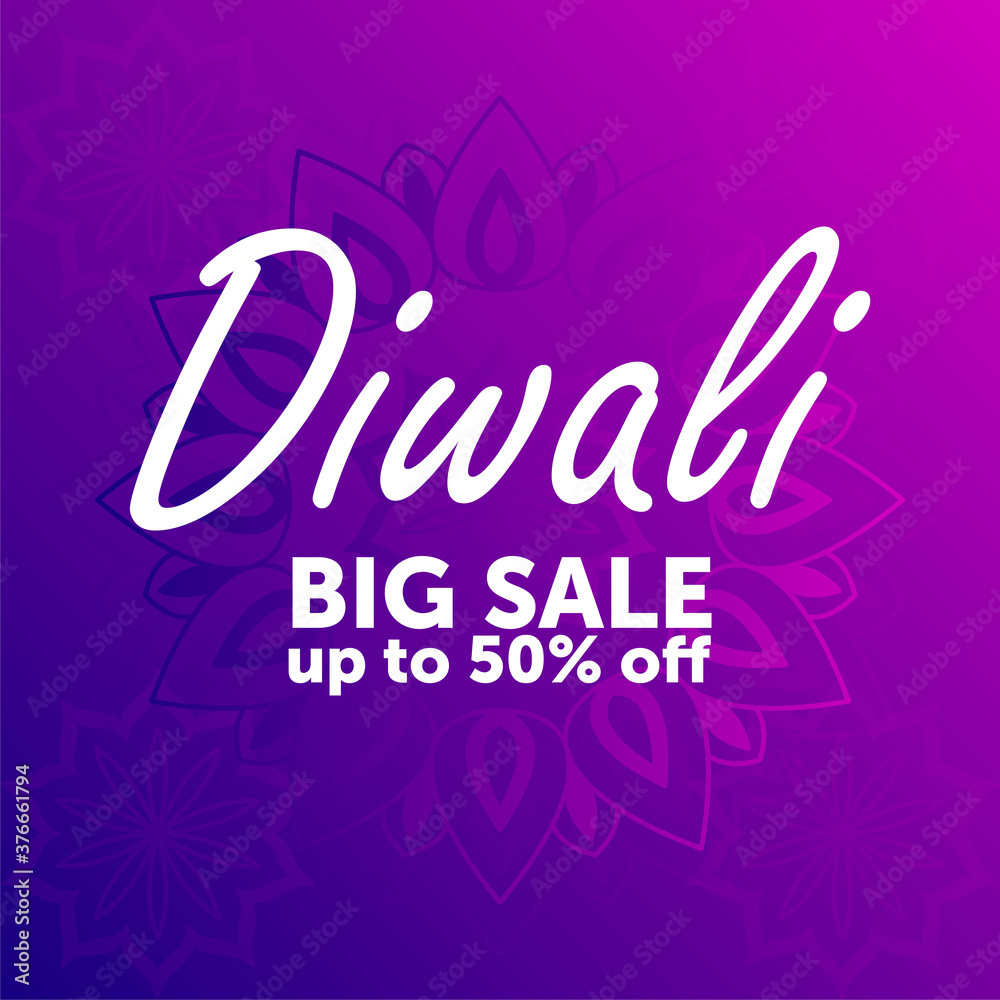 Diwali holiday sale, bright background for business promotion. Vector illustration.