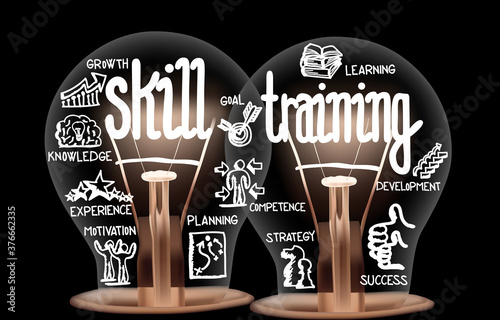 Light Bulbs with Skill Training Concept