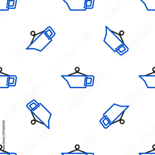 Line Canister for motor machine oil icon isolated seamless pattern on white background. Oil gallon. Oil change service and repair. Colorful outline concept. Vector.