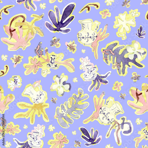 Wallpaper Mural Abstract art pattern. Matisse background for textiles, fabrics, Souvenirs, packaging, greeting cards and other designs. Torontodigital.ca