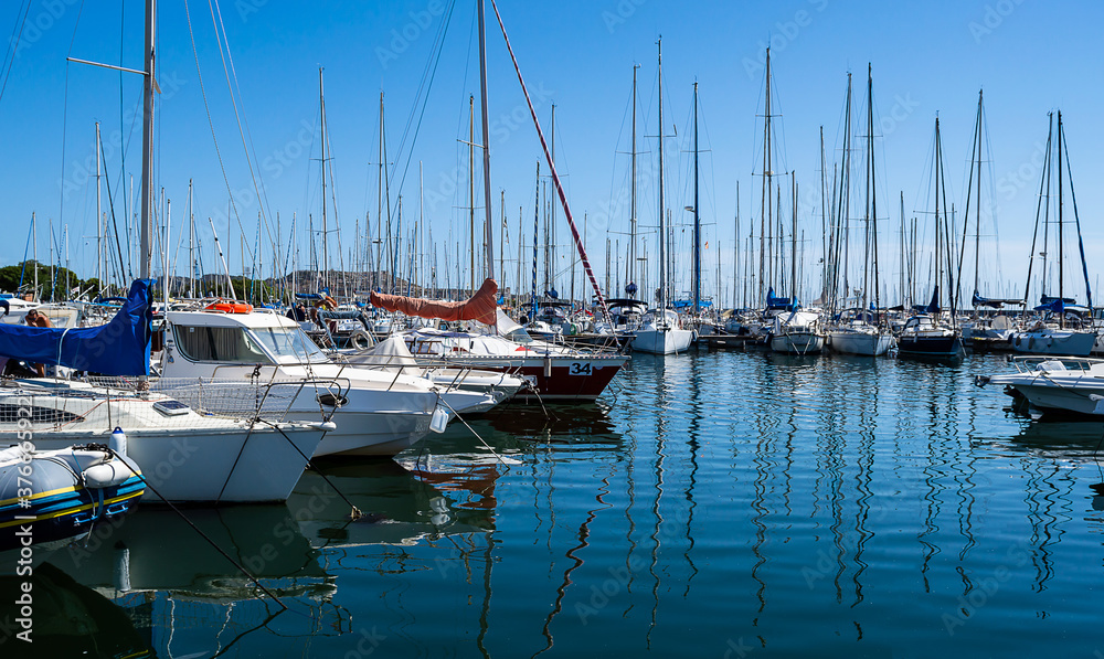 boats moored in a pier mediterranean sea dock