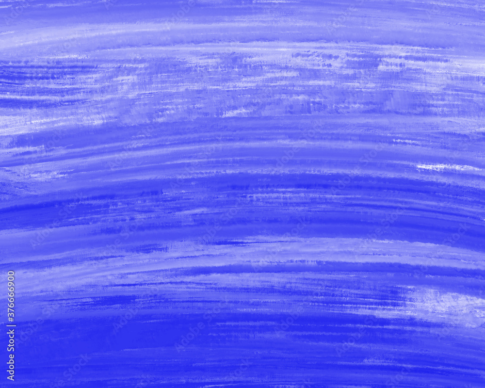 Bright blue watercolor stripes with dry brush. Horizontal lineart background backdrop design element. The textured effect of blue paint dry brush strokes.
