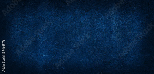 Empty space of Blue plaster concrete wall grunge texture background.