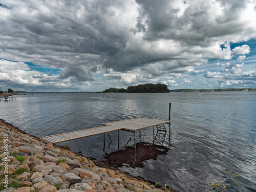 Okseoerne Oxen Islands seen from Gendarmstien at Flenborg fjord, Denmark photo