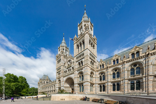 Exterior view of the Natural History Museum in South Kensington, London UK