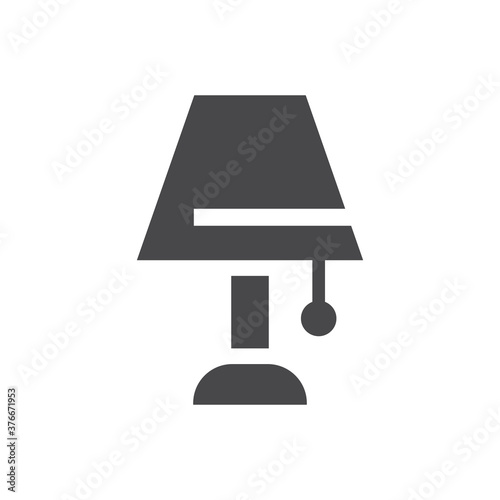 Lamp simple black vector icon. Home interior furniture lamp glyph symbol.